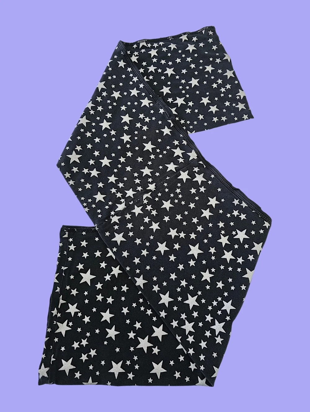 GUESS Upcycled Black Fabric with Silver Star Print - 1/2 Yard